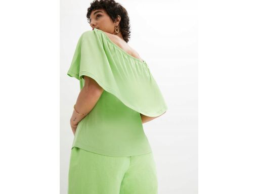 B.P.C zielona bluzka carmen z wiskozy 44/46.
