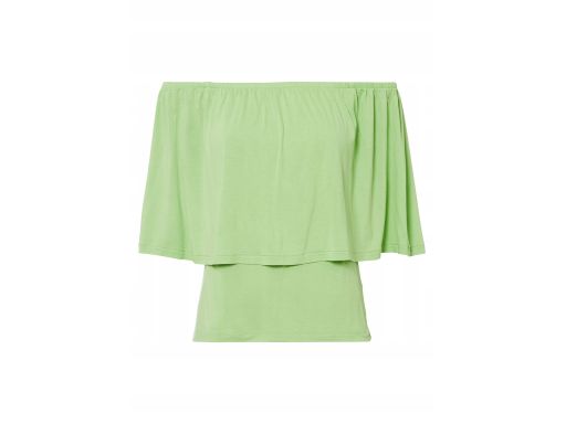 B.P.C zielona bluzka carmen z wiskozy 44/46.