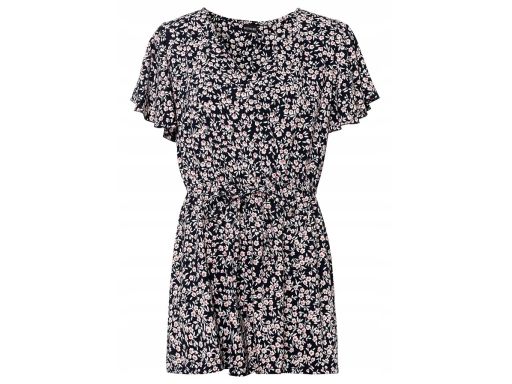 B.P.C kombinezon letni dżersejowy czarny w kwiatuszki ^38