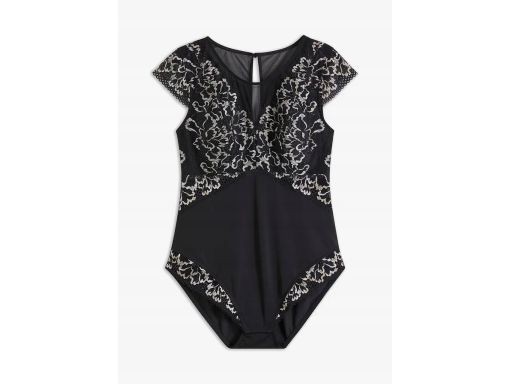 B.P.C. body czarne z koronką bez fiszbin z lureksową koronką r.36/38