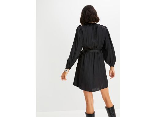 B.P.C kopertowa sukienka satynowa czarna ^44