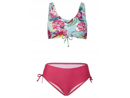 B.P.C bikini bustier różowe w kolorowe kwiaty 38.