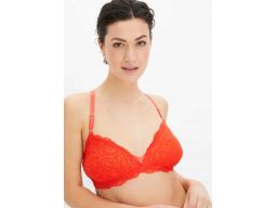 B.P.C biustonosz bustier koronkowy czerwony r.40