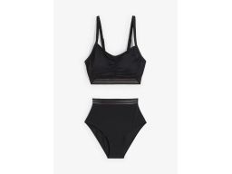 B.P.C czarne bikini bustier figi wysoki stan r.40