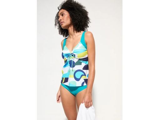B.P.C turkusowe tankini w kolorowe wzory z figami 50.
