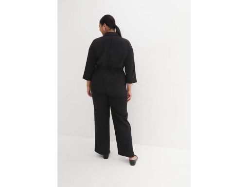 B.P.C elegancki czarny kombinezon z wykładanym kołnierzem 52.