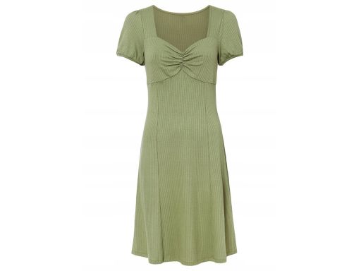 B.P.C sukienka khaki dekolt serce 44/46.