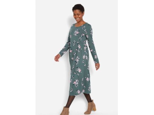 B.P.C sukienka wzorzysta midi khaki ^36/38