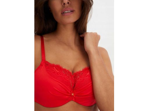 B.P.C biustonosz push-up na fiszbinach z koronką czerwony ^85B