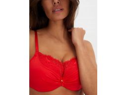 B.P.C biustonosz push-up na fiszbinach z koronką czerwony ^85B