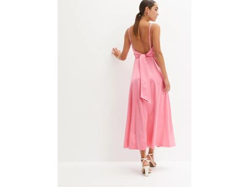 B.P.C różowa sukienka satynowa mixi długa ^44/46