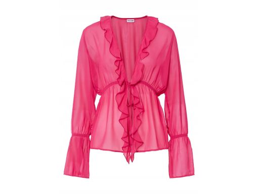 B.P.C bluzka szyfonowa różowa związaniem i falbankami 40.