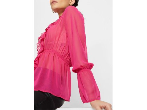 B.P.C bluzka szyfonowa różowa związaniem i falbankami 40.