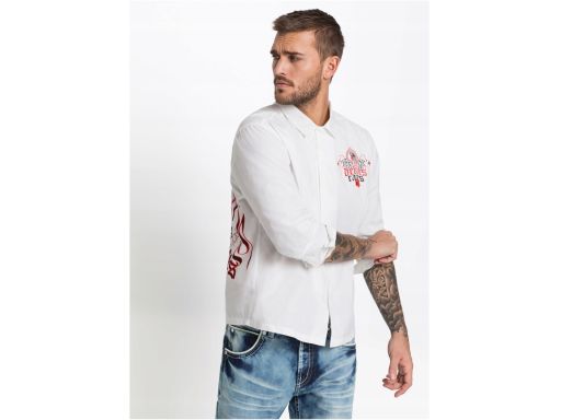 B.P.C czarna męska koszula z nadrukiem 43/44.