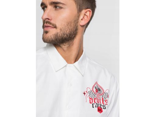 B.P.C czarna męska koszula z nadrukiem 43/44.