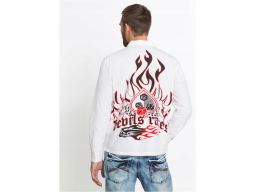 B.P.C czarna męska koszula z nadrukiem 43/44.