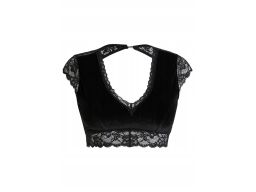 B.P.C biustonosz braletka-top koronkowy czarny aksamitny bez usztywnie