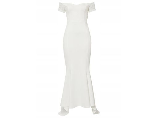 B.P.C suknia ślubna śmietankowa asymetryczna z koronką 40.