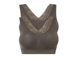 B.P.C 2-pak biustonosz bustier top szary z koronką ^S