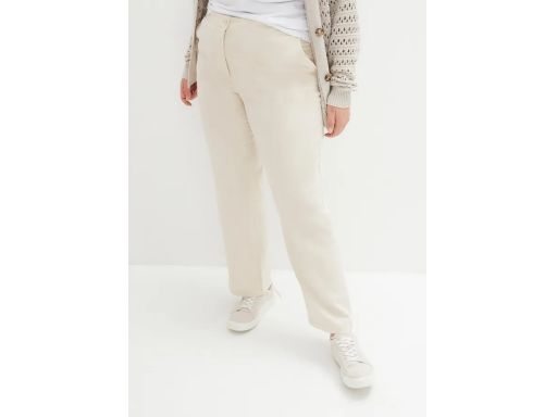 B.P.C lniane spodnie luźne beżowe 52.