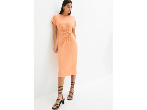 B.P.C sukienka wiskozowa z ozdobnym splotem midi 40/42.