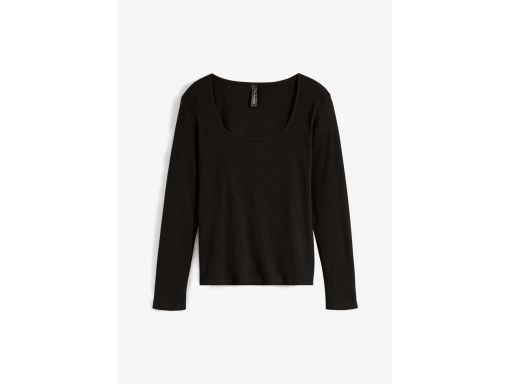 B.P.C czarna bluzka z bawełny organicznej prażkowana ^44/46