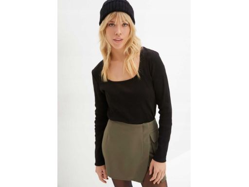 B.P.C czarna bluzka z bawełny organicznej prażkowana ^44/46