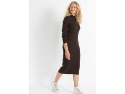 B.P.C dzianinowa sukienka brązowa midi r.32/34
