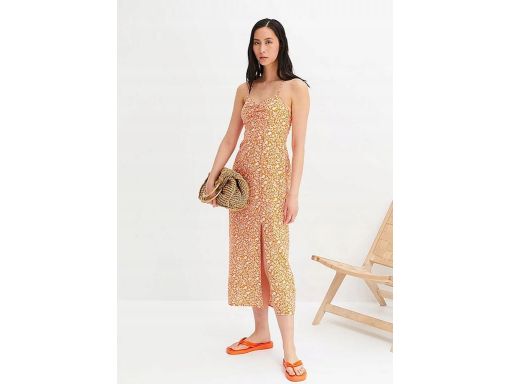 B.P.C letnia sukienka midi pomarańczowa w kwiaty ^34