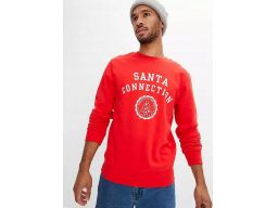 B.P.C męska bluza czerwona świąteczny napis r.4XL