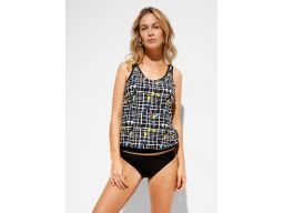B.P.C czarne tankini w kolorowe wzory 40.