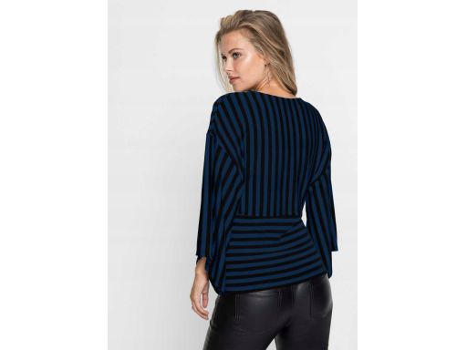 B.P.C bluzka czarno-granatowa w paski 32/34.