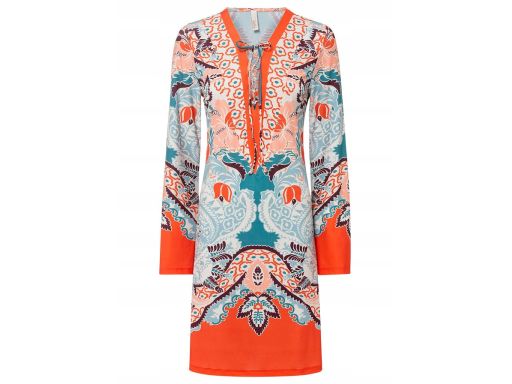B.P.C Sukienka pomarańczowo-turkusowa ^36/38