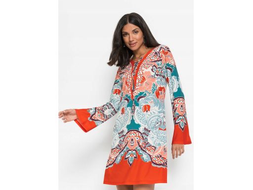 B.P.C Sukienka pomarańczowo-turkusowa ^36/38