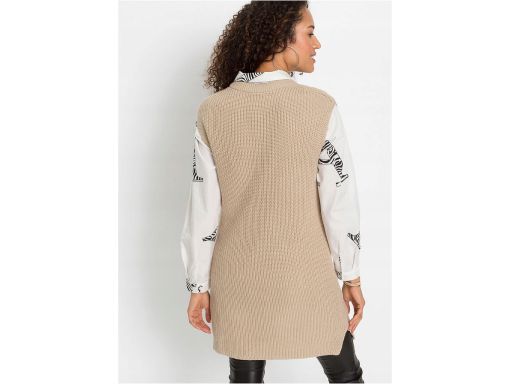 B.P.C długa kamizelka beżowa 36/38.