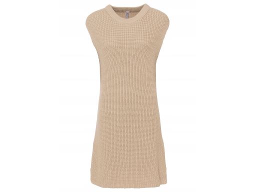 B.P.C długa kamizelka beżowa 36/38.