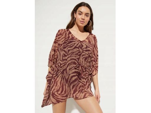 B.P.C sukienka plażowa tunika szyfonowa we wzory r.40/42