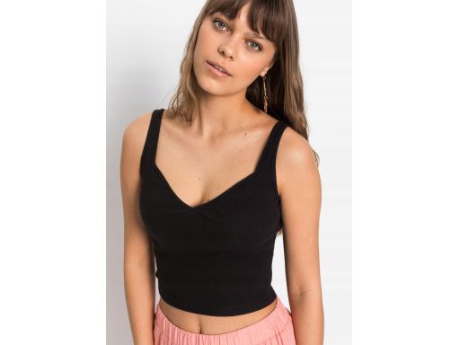 B.P.C krótki czarny top w prążek ^36/38