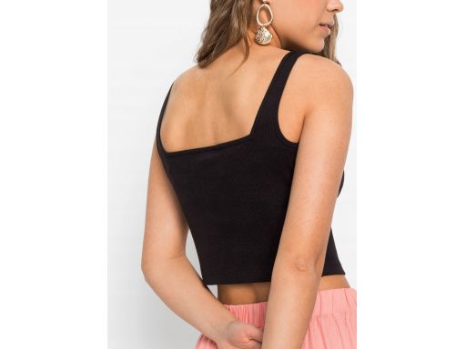 B.P.C krótki czarny top w prążek ^36/38