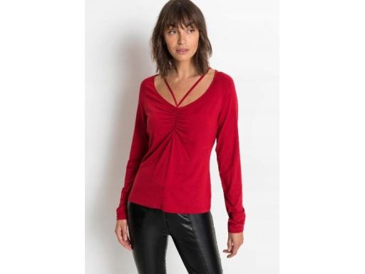 B.P.C bluzka czerwona z marszczeniem r.44/46