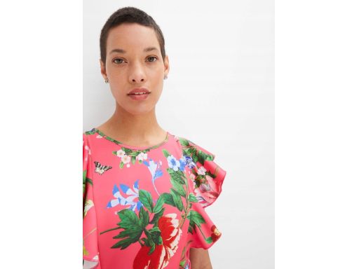 B.P.C sukienka ołówkowa różowa w kolorowe kwiaty 36/38.