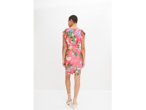 B.P.C sukienka ołówkowa różowa w kolorowe kwiaty 36/38.