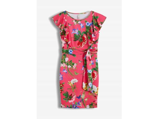 B.P.C sukienka ołówkowa różowa w kolorowe kwiaty 36/38.