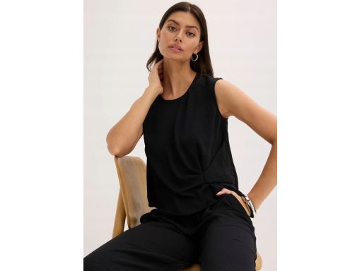 B.P.C bluzka czarna bez rękawów z przewiązaniem ^46