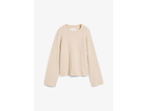 B.P.C krótszy sweter w prążek beżowy ^48/50