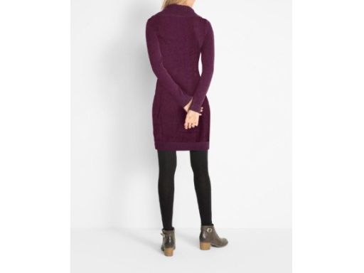B.P.C fioletowa dzianinowa sukienka z golfem 52/54