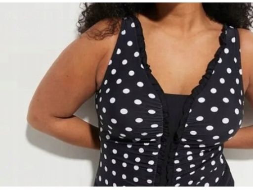 B.P.C kostium jednoczęściowy czarny w białe groszki 42.