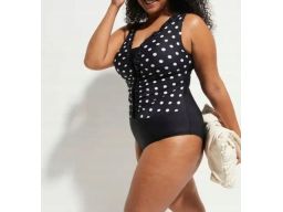 B.P.C kostium jednoczęściowy czarny w białe groszki 42.