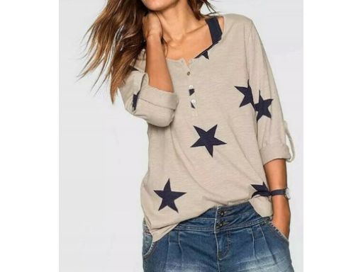 B.P.C szara bluzka w gwiazdki bawełna 44/46