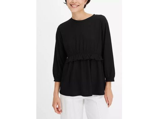 B.P.C bluzka kreszowana czarna z falbaną ^40/42